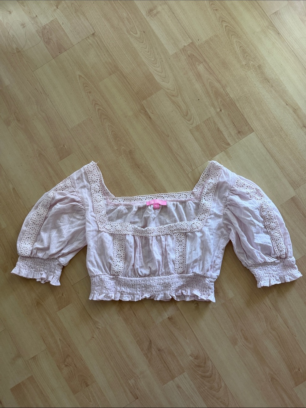 Sugar Thrillz Wistful Memories Peasant Crop Top